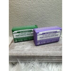 $14 🌙 DR BRONNER'S Lavender / Almond All-One Hemp Natural Castile Bar Soap 5 oz